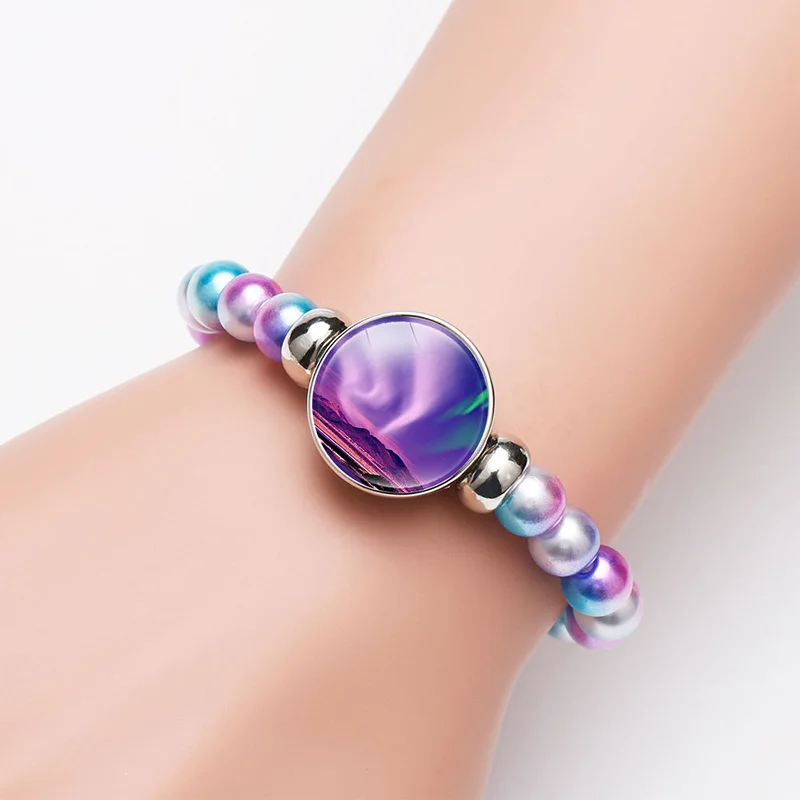 10 шт. фиолетовый Аврора браслет из бисера 18 мм браслеты застежка держатель