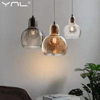 modern nordic glass pendant light e27 led hanging lamp for diningliving room home decoration restaurant kitchen pendant lamp