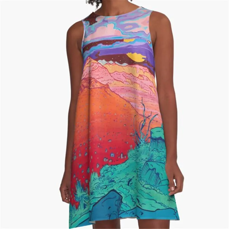 

Fashion Women summer dresses Pink Spring plants Printed A-Line Boho Dress for women harajuku Sexy ladies mini short beach dress