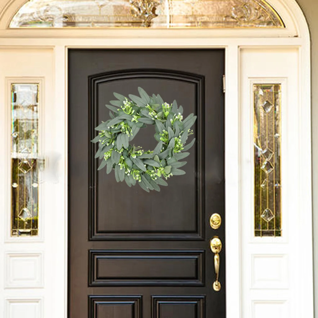 

Eucalyptus Wreath Artificial Plants Background Wall Window Decorative Wedding Party Farmhouse Gifts Diy Front Door Home Decors