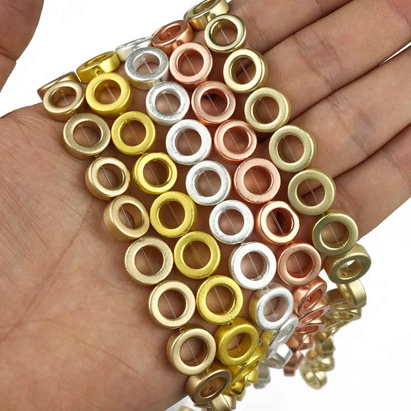 JHNBY матовые золотые Серебрянные круглые гематитовые бусины из натурального