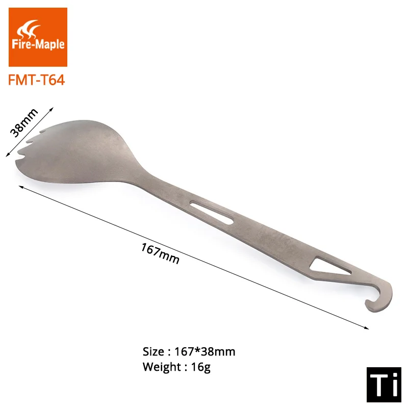 Fire-Maple Spork 2 в 1 Титан Открытый легкий портативный альпинистский Кемпинг путешествия Кемпинг инструменты ложка Вилка T15