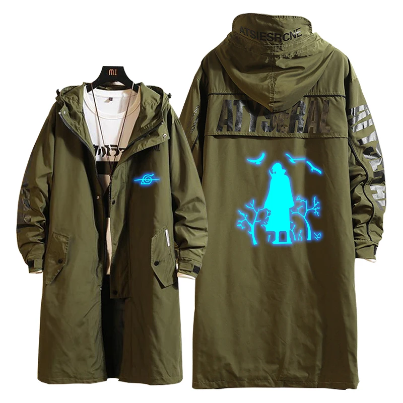 

Hot Anime NARUTO Cosplay Hoodie Role Uchiha Sasuke Hatake Kakashi Print Hooded Wind Coat Long Fashion Casual Jacket