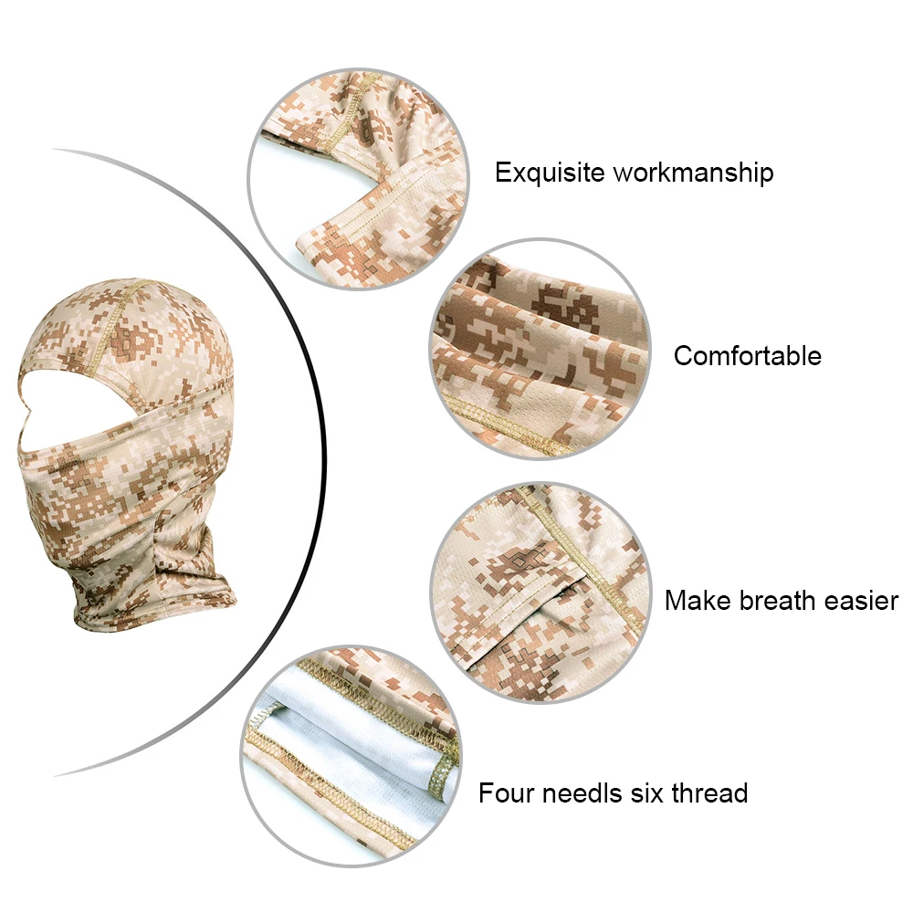 Крутая камуфляжная Балаклава крышка для головы велосипедная маска полное