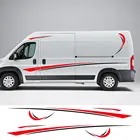 6 шт.лот наклейки для автомобиля графические спортивные виниловые полоски для кемпера, фургона, наклейки для Peugeot Boxer Citroen Jumper Fiat Ducato аксессуары