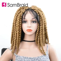 sambraid lace front wigs diy crochet braids hair womens wigs lace synthetic hair wig passion bomb twist braiding hair wig