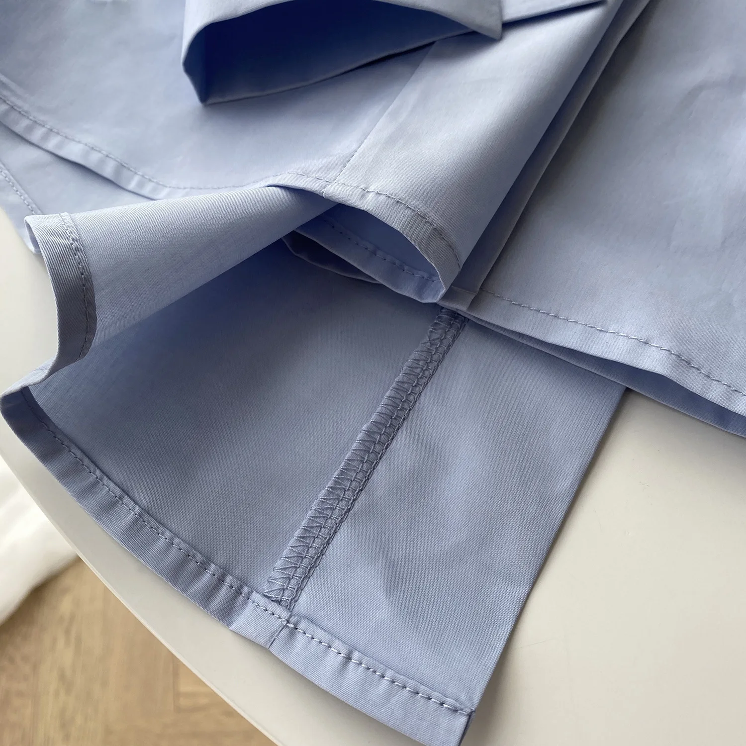 

Mooirue Elegant Spring Women Shirts With Belt Solid Color Irregular Lace Up Cotton Shirt Pink Blue White Tops