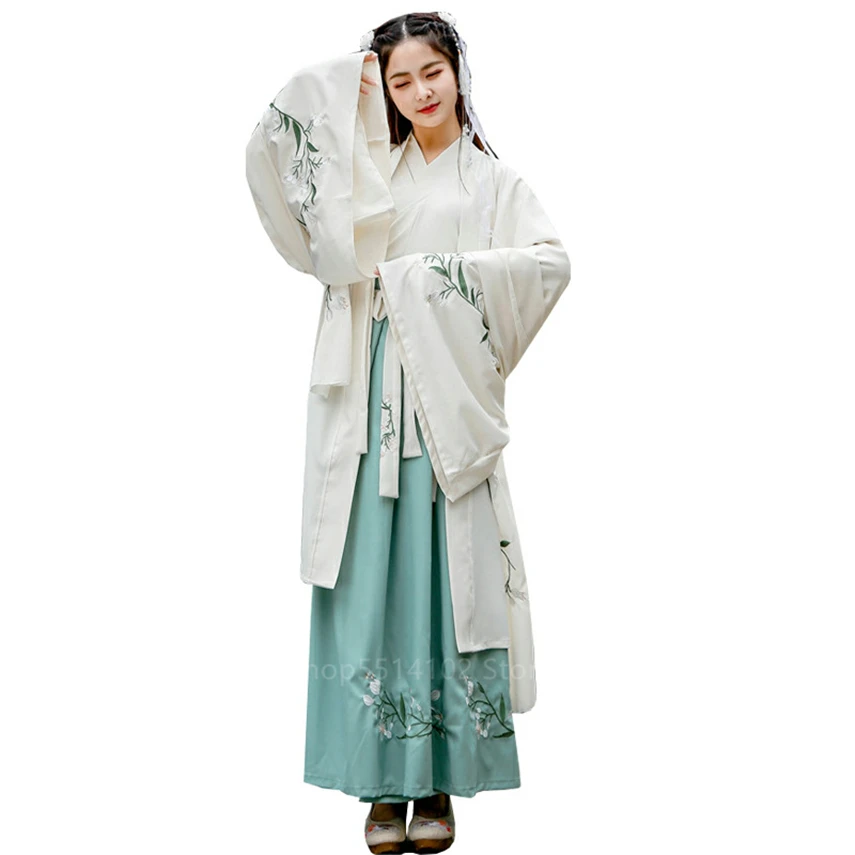 

Women Ancient Hanfu Costume Girl Chinese Style Folk Dance Dress Outfit Elegent Princess Fairy Stage Performance Clothing Cosplay