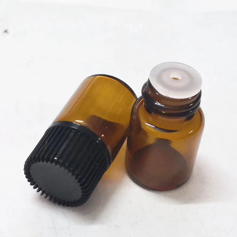 540pcs 1ml 2ml 3ml 5ml Amber Glass Essential Oil Bottles Orifice Reducer & cap Sample Size Dram Drum bottles