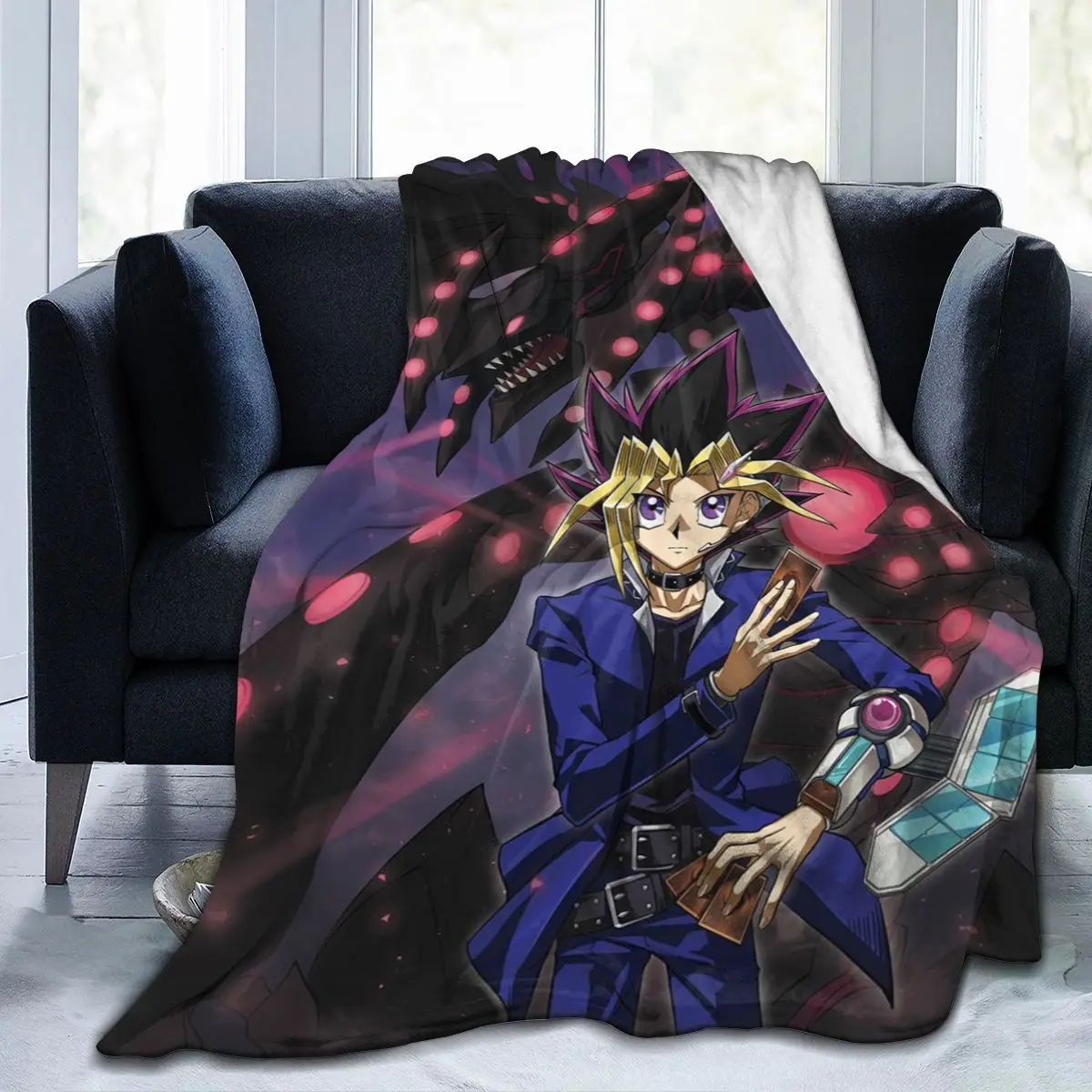 

Animation yugioh2, 3D blanket, personalized printing, soft coral velvet blanket, mechanical washing flannel blanket