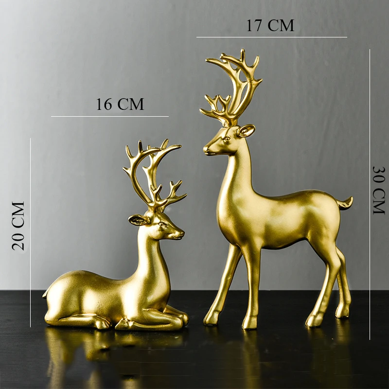 

Light Luxury Style Marble Pattern Road Elk Sculpture Resin Crafts Decoration Desktop Furnishings Gift