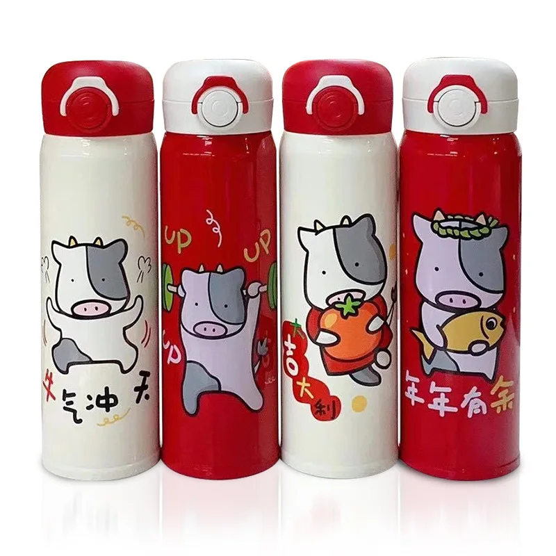 500 мл Термокружка прыгающая крышка бутылка термос узор Термальность кружка чашка