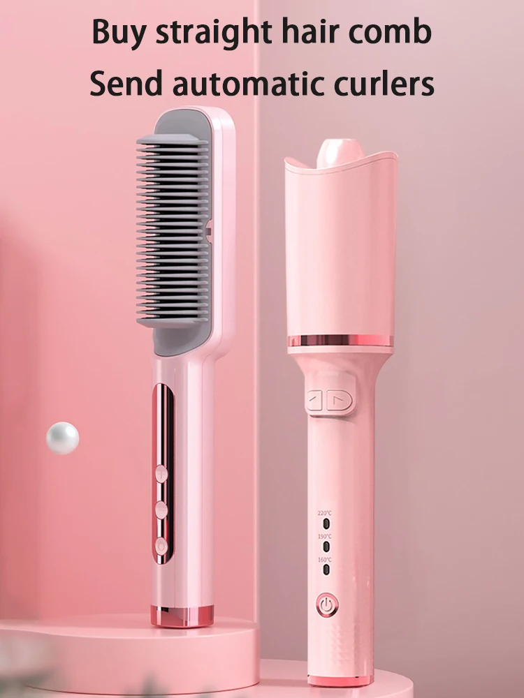 

Professional Hot Comb Anti-perm Hair Straightener Brush Ceramic Heated Electric Smart Negative Ion Comb Send Automatic Curlers