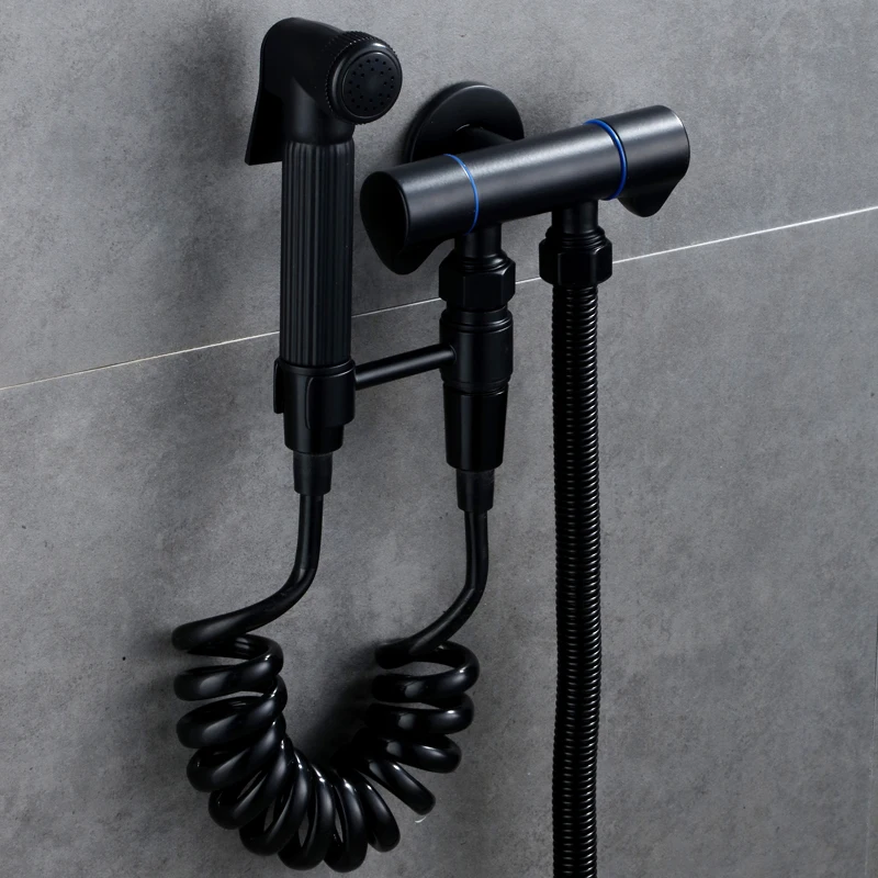 Черный смеситель для биде бытовой кран туалета и душа со шлангом анальная уборка