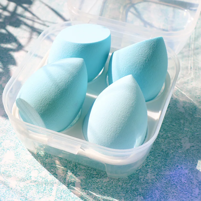 

Box packing 4pcs Face Makeup Sponge Blender Water Drop Cosmetic Puff Foundation liquid Cream Sponge Women Beauty Egg Tools