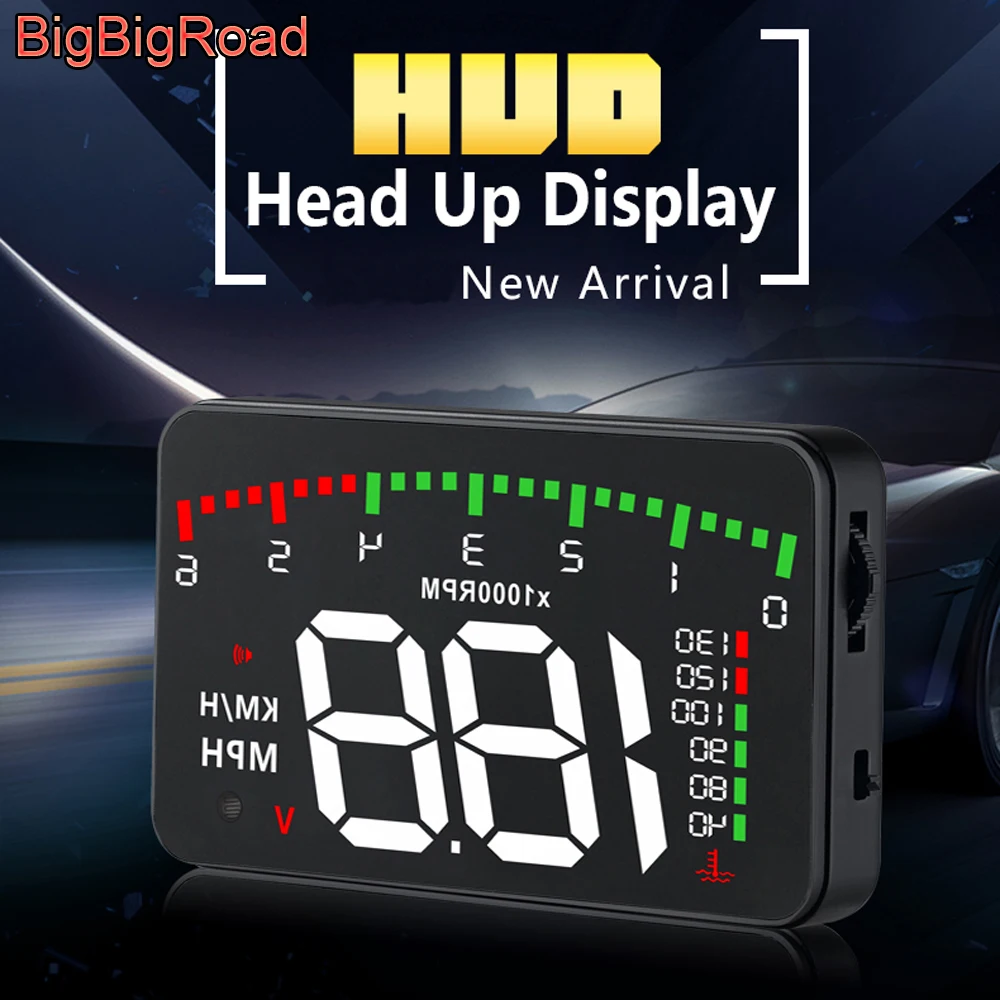 

BigBigRoad Car Hud Display Overspeed Warning Windshield Projector Alarm System For Audi A7 A4L A6L A8L RS Q2 Q3 Q4 Q5 Q6 Q7 Q8