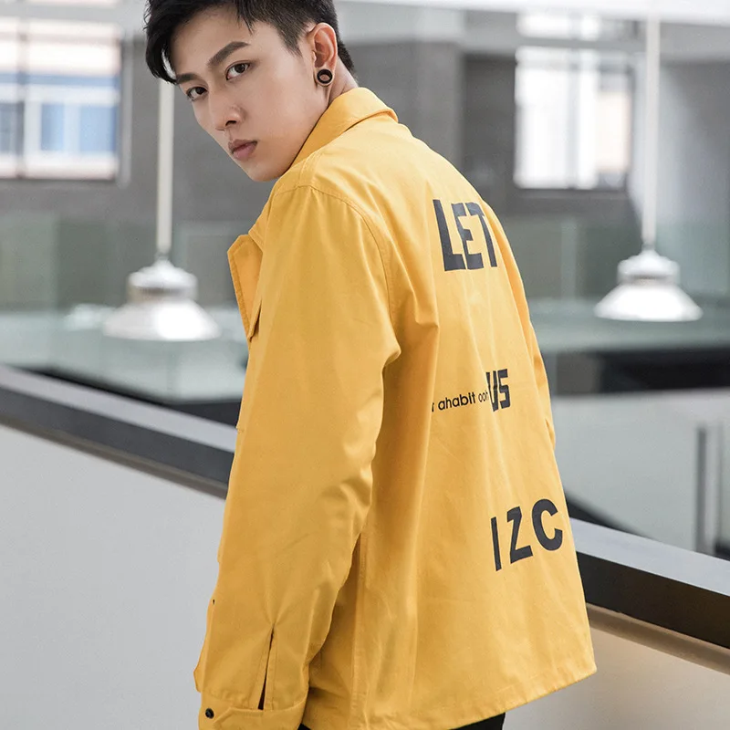 Ветровка мужская с надписью тонкая куртка на молнии Повседневная Верхняя одежда