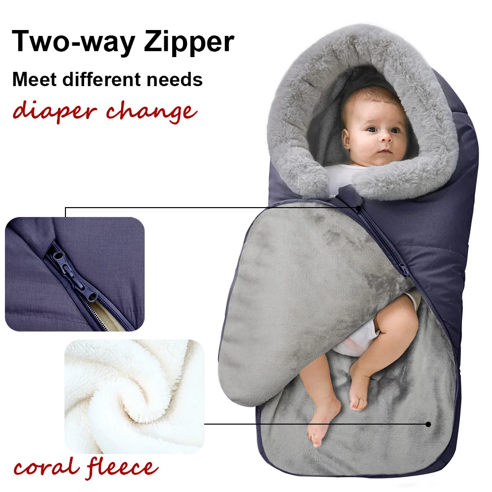 Детские спальные мешки зимний конверт в коляске для новорожденных кокон