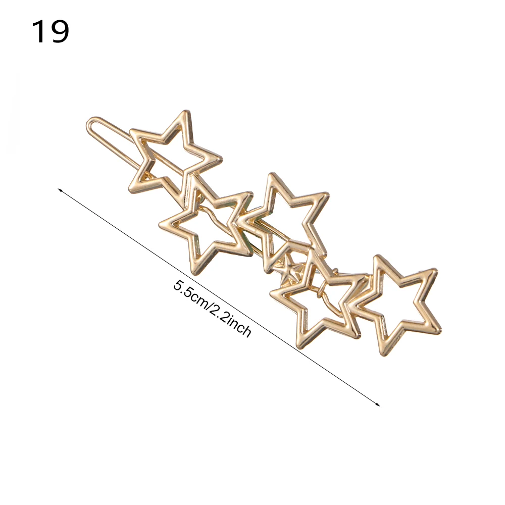 Style 5-19 1 шт., модные женские Геометрические заколки для волос, заколки для волос, Звездный зажим для волос сердце, нежные заколки для волос, заколка для волос, ювелирные изделия для волос, аксессуары для волос - Цвет: Style 5-19