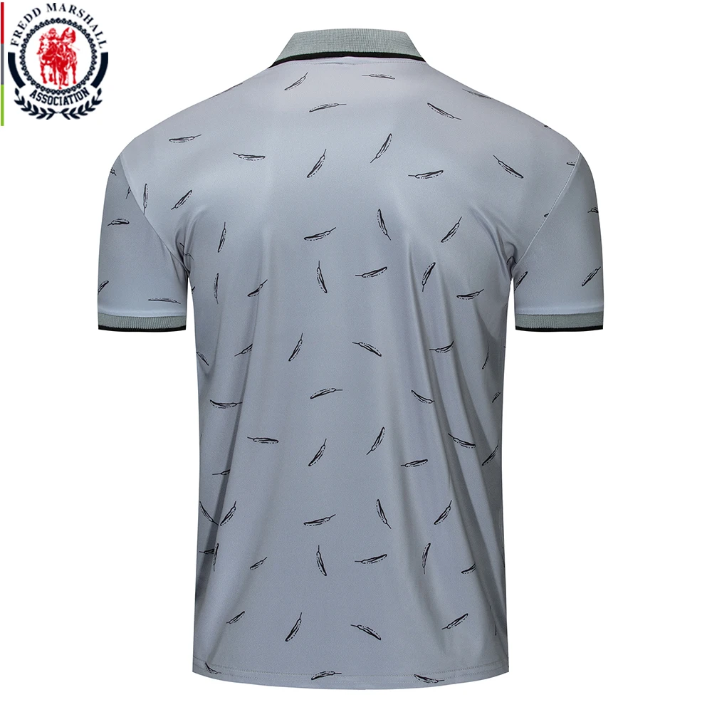 Fredd Marshall новинка 2019 рубашка поло с принтом перьев мужская повседневная брендовая