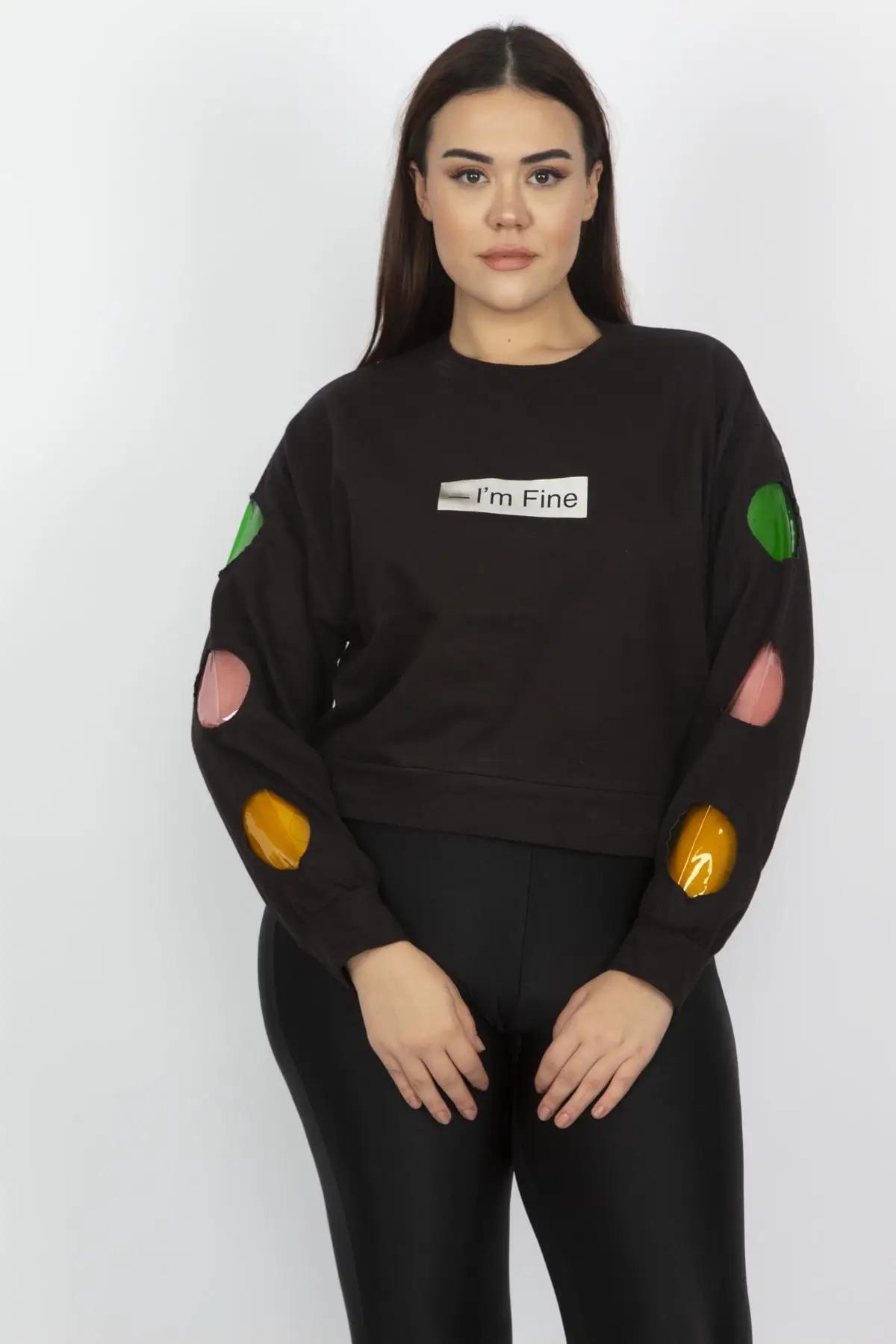 Женский прозрачный Свитшот Sans Textile с черными ручками 65 N14019|Женские толстовки и