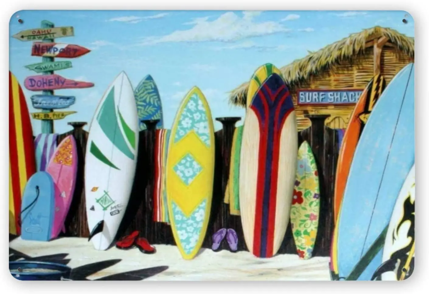 

Woollywonder Knits Surf Shack Metal Sign Retro Wall Decor Wall Art Decoration Plaque for Home Kitchen Bar Cafe Door Garden