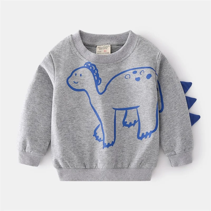 

Toddler Boys Dinosaur Printed Sweatshirts Long Sleeve Pullover Tops for Kids Children Clothes