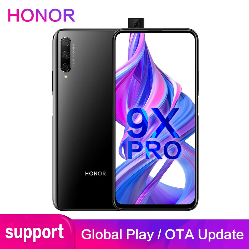 Honor 9X Pro оригинальный поддержка смартфона Google 8 Гб 256 ГБ 2340x1080P 6 59 дюймов полный