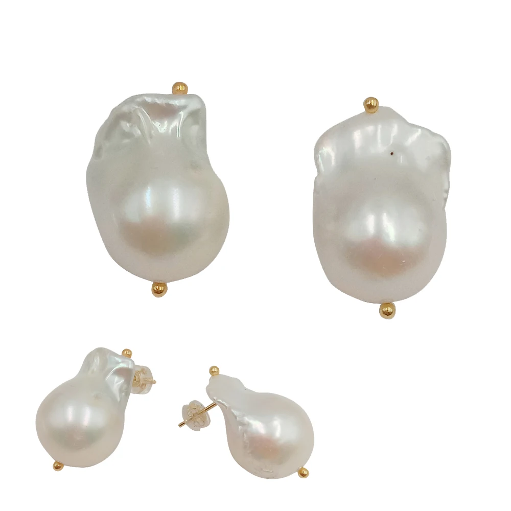 Серьги-гвоздики из серебра 925 пробы с натуральным пресноводным жемчугом |