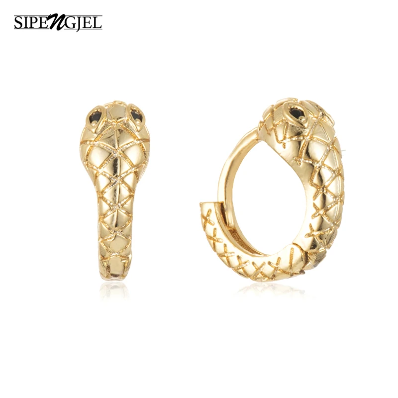 Женские серьги-кольца SIPENGJEL золотистые и Серебристые простые круглые с пряжкой