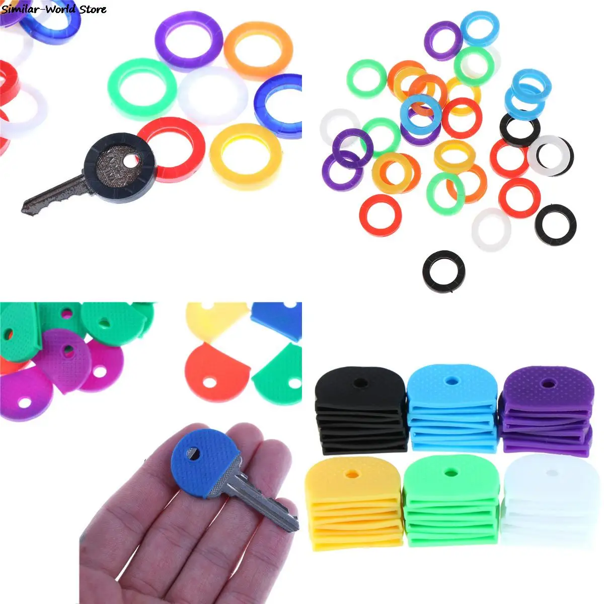 

24/32Pcs Colorful Key Top Covers Head/Caps/Tags/ID Markers Mixed Toppers Keyring Accessories