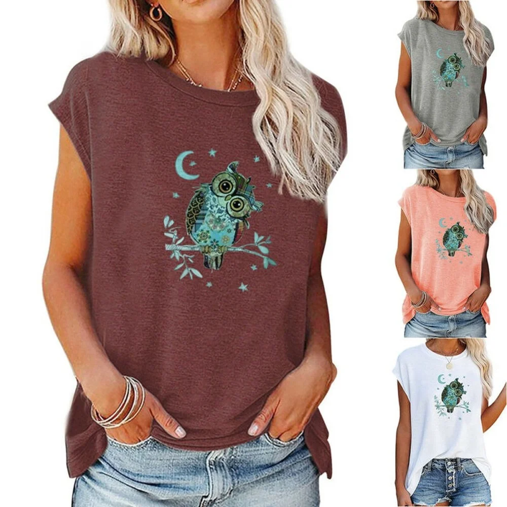 

Womens Summer Short Sleeve Crew Neck Shirt Casual Loose Tunic T-shirt Tee Top XL