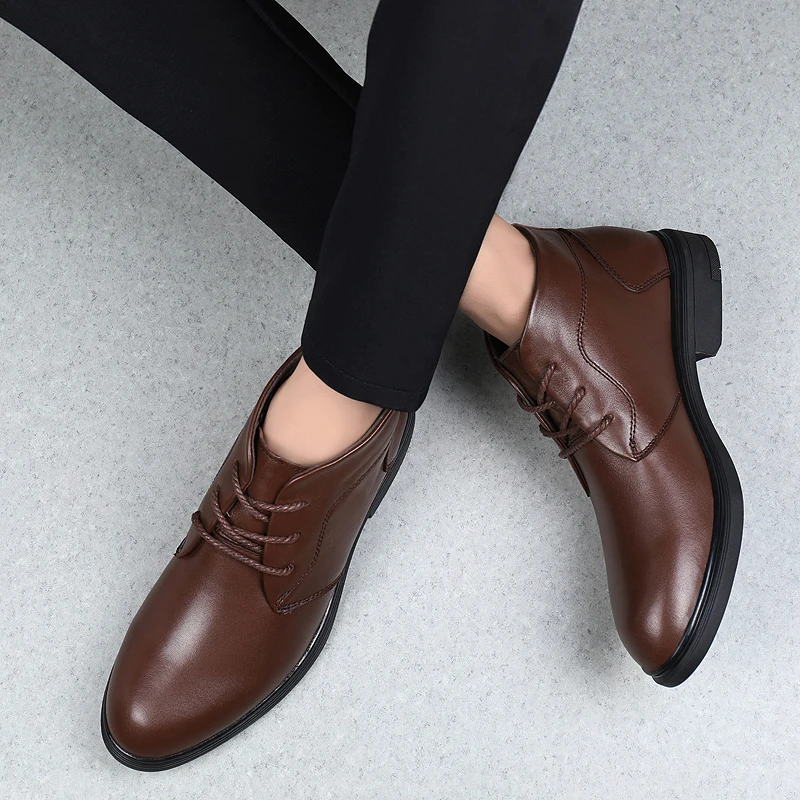 Fashion Lace-up Dress Shoes 2019 Men Oxfords New Business Classic Leather Men'S Suits *6025 | Обувь