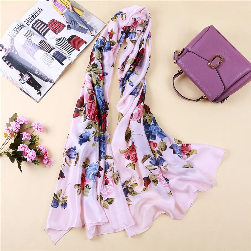Шарф женский высокого качества модный розовый принт длинные мягкие Снуды