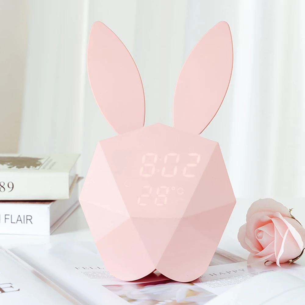 USB ночник многофункциональный светодиодный цифровой Mi Rabbit будильник