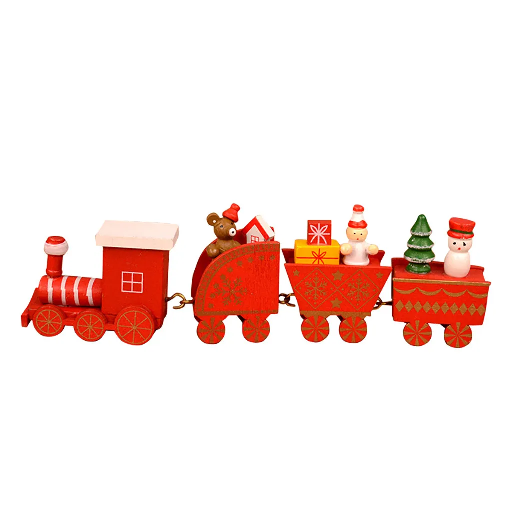 Игрушки для детей милый деревянный мультфильм Поезд Санта Клаус фестиваль
