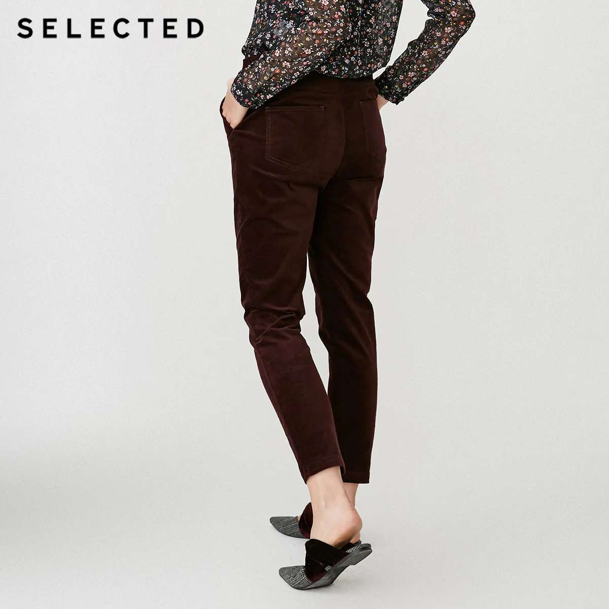 Выбранные Для женщин Slim Fit Тонкие вельветовые облегающие ногу Повседневное штаны S | 418414522