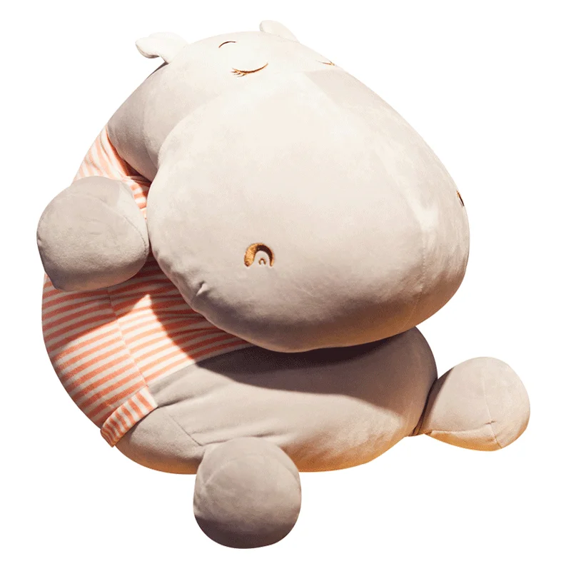 Гигантский милый плюшевый Бегемот кукла большой с мультяшным рисунком жирного