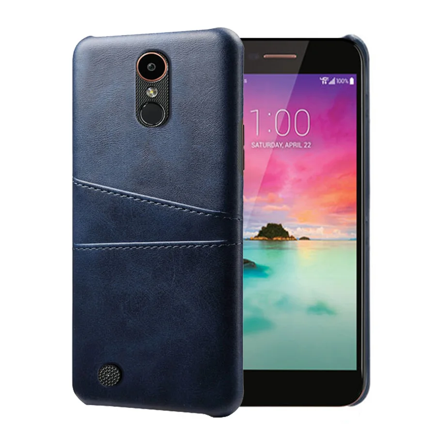 Кожаный держатель для карт чехол для телефона для LG Nexus 5X Magna Q6 V10 V20 V30 V40 X Мощность 2 X Стиль X5 Мощность 2 K40 чехол для телефона - Цвет: Темно-синий