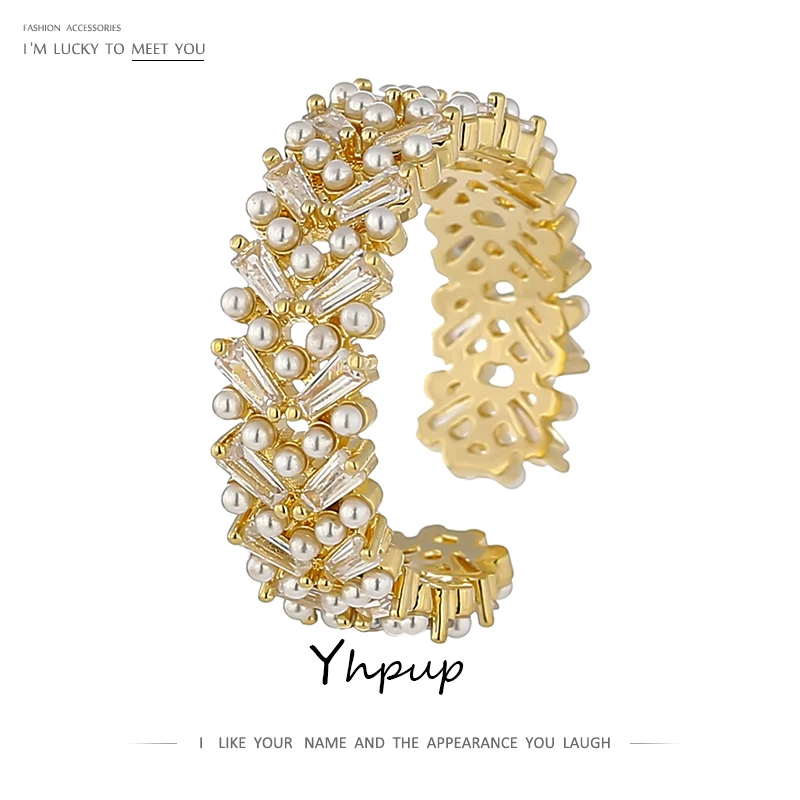 Женское кольцо с искусственным жемчугом фианитом|Кольца| |