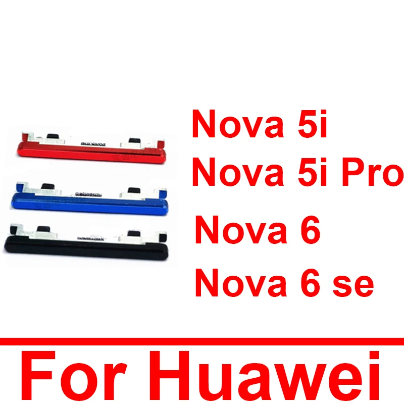 Боковые кнопки питания и громкости для Huawei Nova 5i 5iPro 6 6Se, выключатель питания для Nova 5i Pro 6 SE, кнопки увеличения и уменьшения громкости, запасные части
