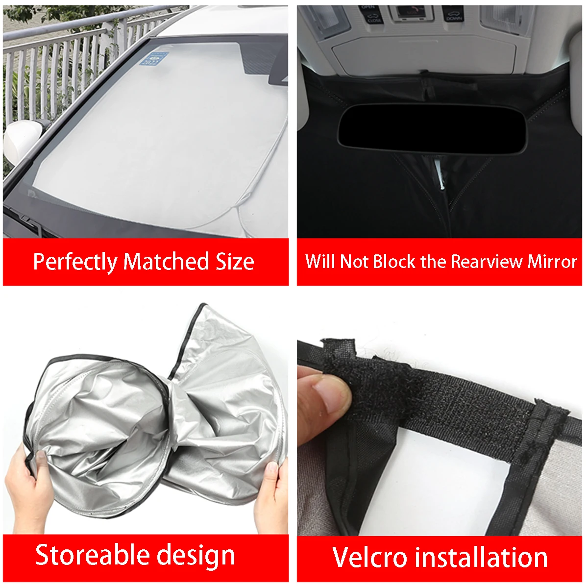

Windshield Sun Shade Front Sunshade Protector Heat Shield Blocks UV Rays Sun Fit for RAV4 2019-2021