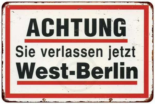 

Achtung West Berline Vintage reproduction metal sign 8 x 12