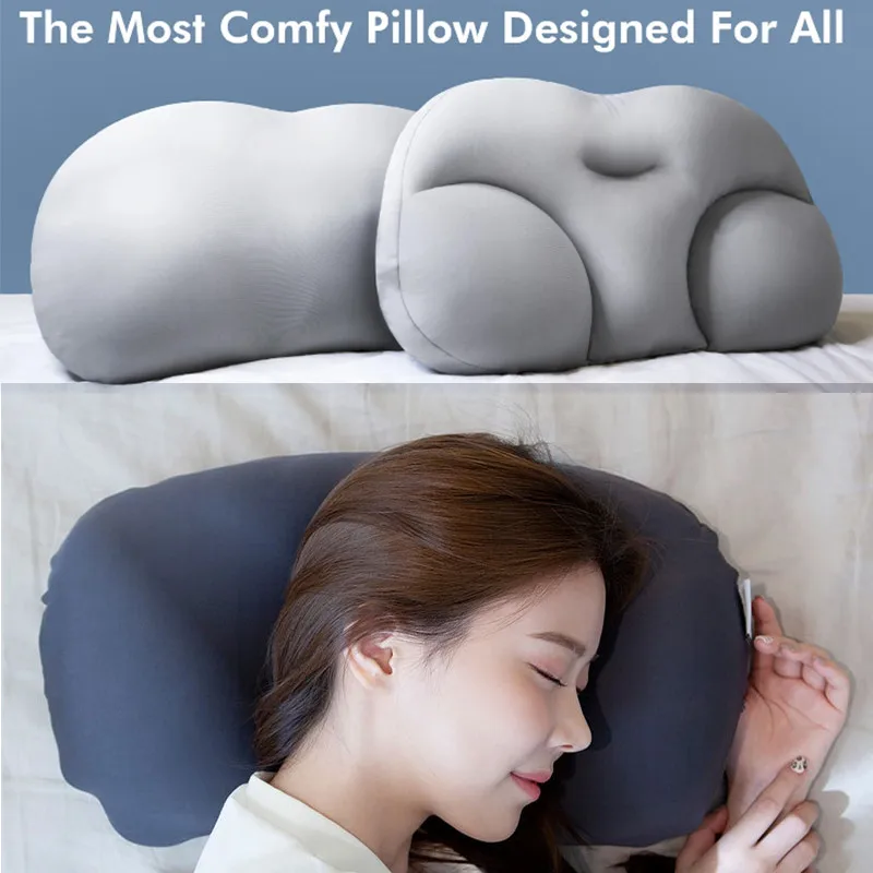 

3D Neck Pillow Creative Deep Sleep Memory Foam Cushion Ease Neck Decompression Egg Pillow Memory Band Pillow Case Breathable