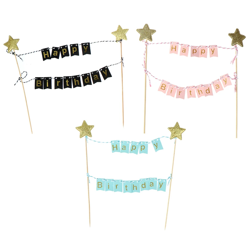 0 9 номер Топпер для торта С Днем Рождения кекс топперы флаг баннер день рождения