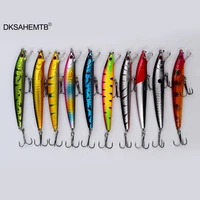 10 pcs fake fish lure wobbler baits with hook hard fishing supplies for bass trout salmon gifts for fishers 9 5cm mj