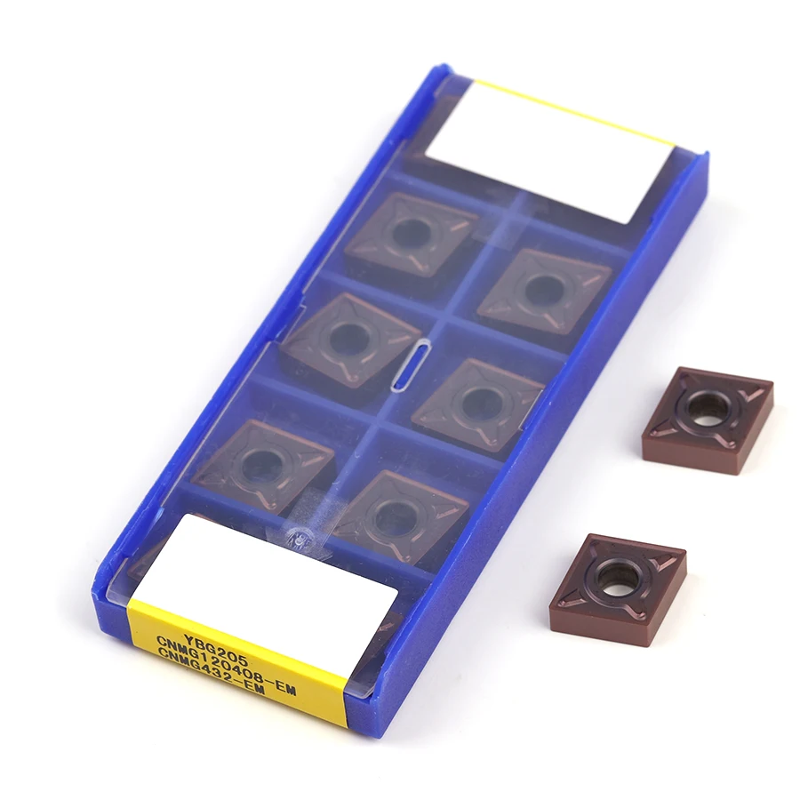 

CNMG120404-EM CNMG120408 CNMG120412 EM YBG205 External Carbide Inserts Lathe Turning Tools CNC Cutting Blade,For Stainless Steel