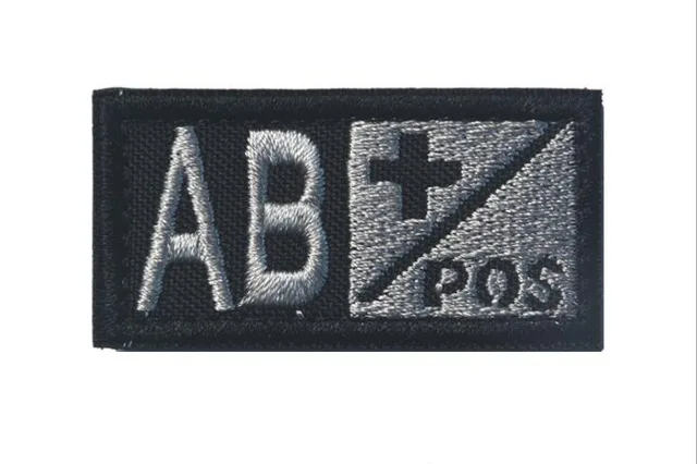 24 3D Вышивка кровяного типа патч-лист A+ B+ AB+ O+ передний POS A-B-AB-O отрицательный NEG кровяный Тип патч группа тактический военный значок - Цвет: 24