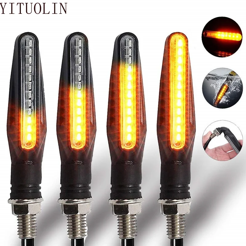 

Сигналы поворота для мотоцикла, светодиодные индикаторы поворота янтарного цвета для мигающего динамического тормоза, сигнальные огни для...