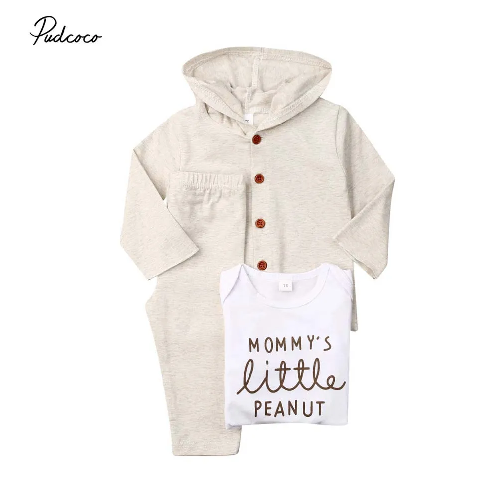 3 шт./комплект детское боди с капюшоном и штаны принтом слона |